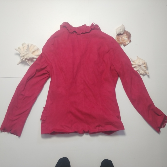 Unusual pink blazer Luluman sz M - Picture 2 of 3